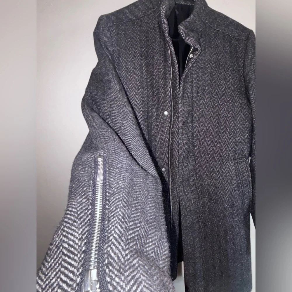 H&M Tweed  Men's Gray Trench Coat